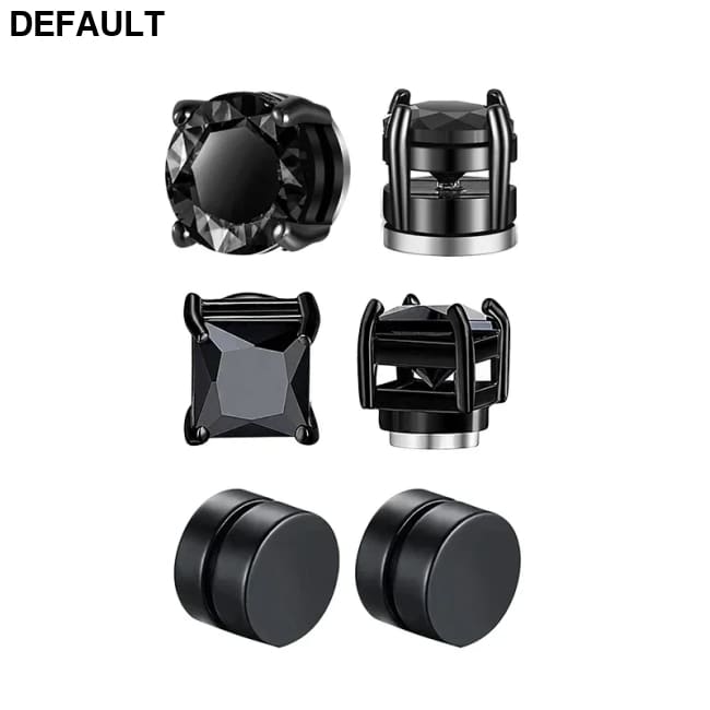 1/3Pairs 6MM Crystal Magnetic No-Pierce Stainless Steel Stud Earrings for Men Punk Zircon Magnet Non Piercing Jewelry