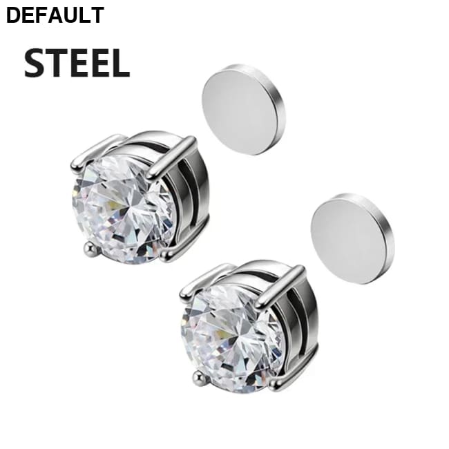 1/3Pairs 6MM Crystal Magnetic No-Pierce Stainless Steel Stud Earrings for Men Punk Zircon Magnet Non Piercing Jewelry