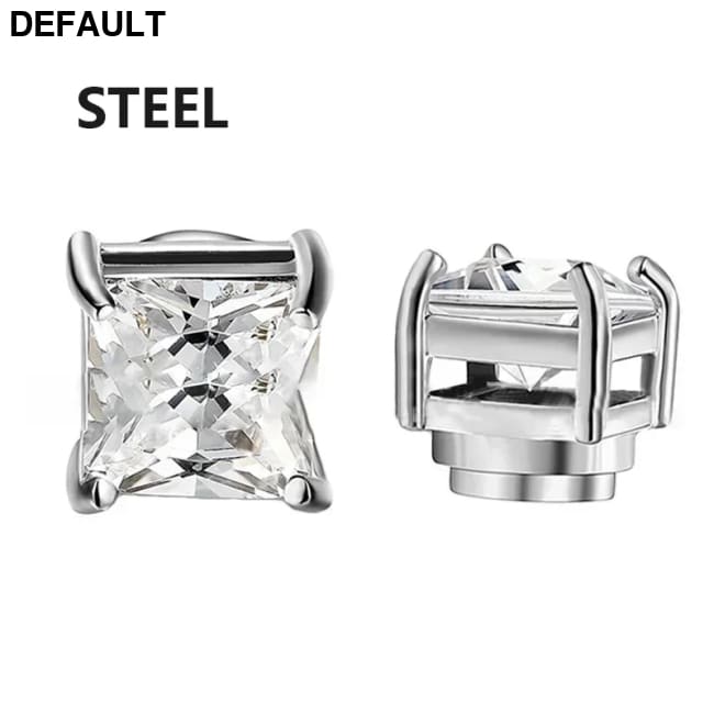 1/3Pairs 6MM Crystal Magnetic No-Pierce Stainless Steel Stud Earrings for Men Punk Zircon Magnet Non Piercing Jewelry