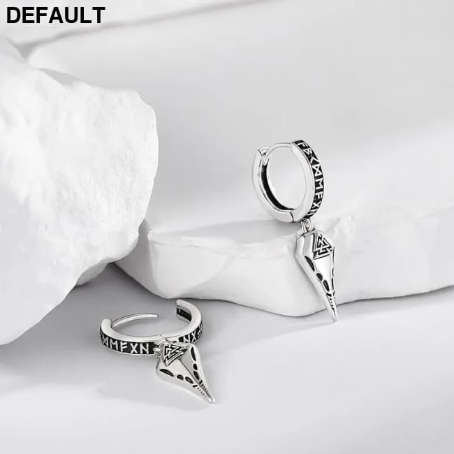 1 pair of men’s earrings silver Viking rune Nordic crow jewelry gift women’s irregular triangle universal funny coolest
