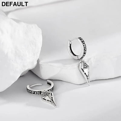 1 pair of men’s earrings silver Viking rune Nordic crow jewelry gift women’s irregular triangle universal funny coolest