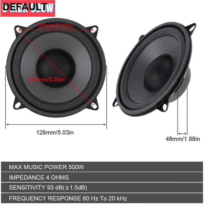 DRISENTRI 2-Way Car HiFi Coaxial Speaker Vehicle Audio Unit Speakers
