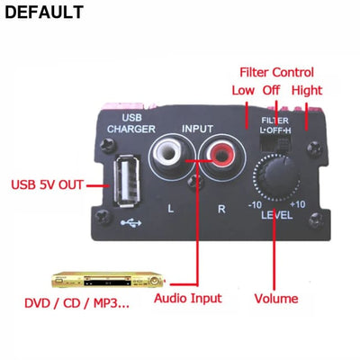 1 Set Car 12V 500W 2 Channels Mini Hi-Fi Stereo Audio Amp Subwoofer Automotive Accessories Amplifiers Power