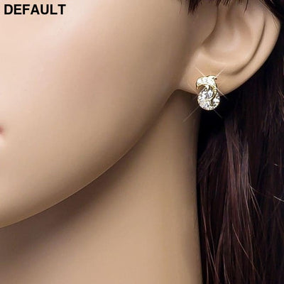 1 SET Fashion Elegant Women Jewelry Creative Dolphin Necklace Pendant Rhinestone Earrings Alloy Ear Studs for Wedding