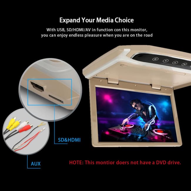 10.1-Inch Flip Down Car Roof Monitor 10’’ Ceiling & Headrest Monitors Electronics
