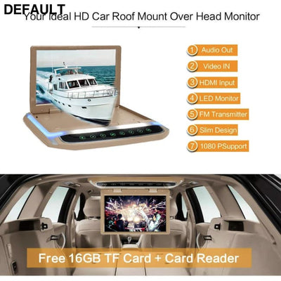 10.1-Inch Flip Down Car Roof Monitor 10’’ Ceiling & Headrest Monitors Electronics