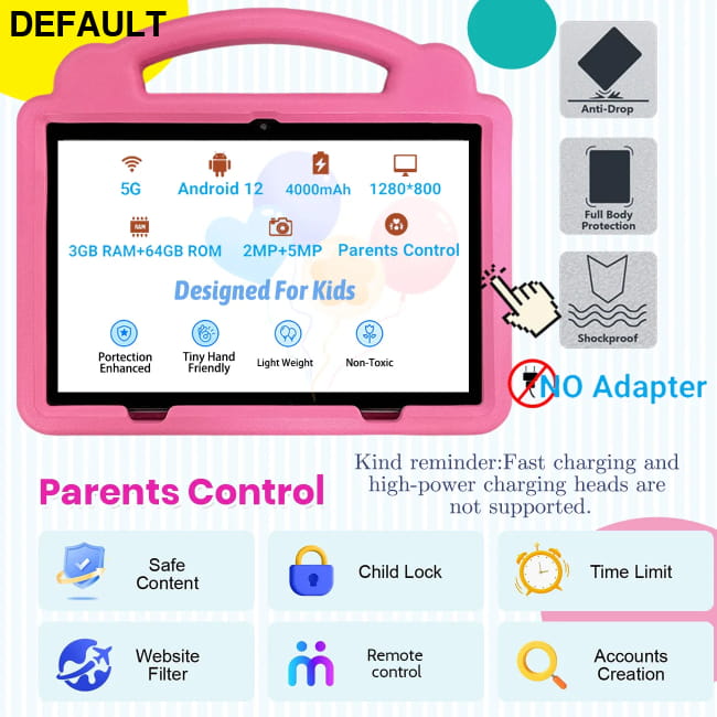 10.1 Inch Kid Tablet Android with 64GB ROM and Dual Camera Tablets Educational Toys