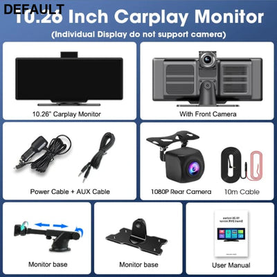 10.26’’ Dash Cam 4K Car Mirror Video Player Wireless Carplay Android Auto GPS Monitor Multimedia Rearview Camera