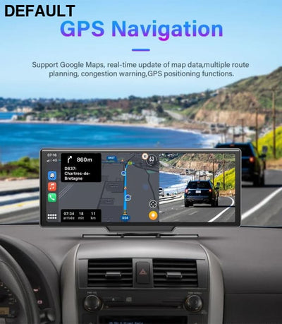 10.26’’ Dash Cam 4K Car Mirror Video Player Wireless Carplay Android Auto GPS Monitor Multimedia Rearview Camera