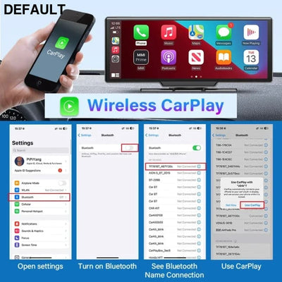 10.26’’ Dash Cam 4K Car Mirror Video Player Wireless Carplay Android Auto GPS Monitor Multimedia Rearview Camera