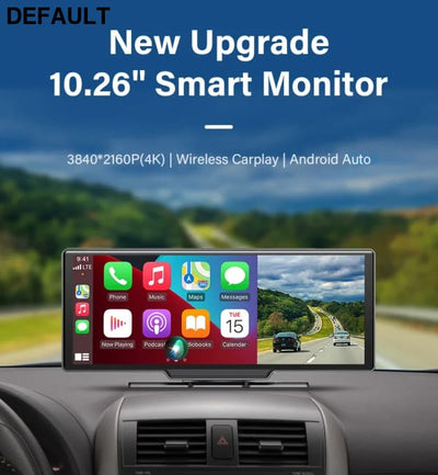 10.26’’ Dash Cam 4K Car Mirror Video Player Wireless Carplay Android Auto GPS Monitor Multimedia Rearview Camera