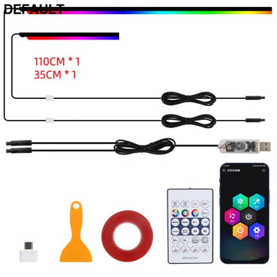 10 in 1 Car LED Acrylic Light Strip RGB Symphony Auto Interior Lights Remote/APP Control Decorative Atmosphere Lamp