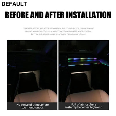 10 in 1 Car LED Acrylic Light Strip RGB Symphony Auto Interior Lights Remote/APP Control Decorative Atmosphere Lamp