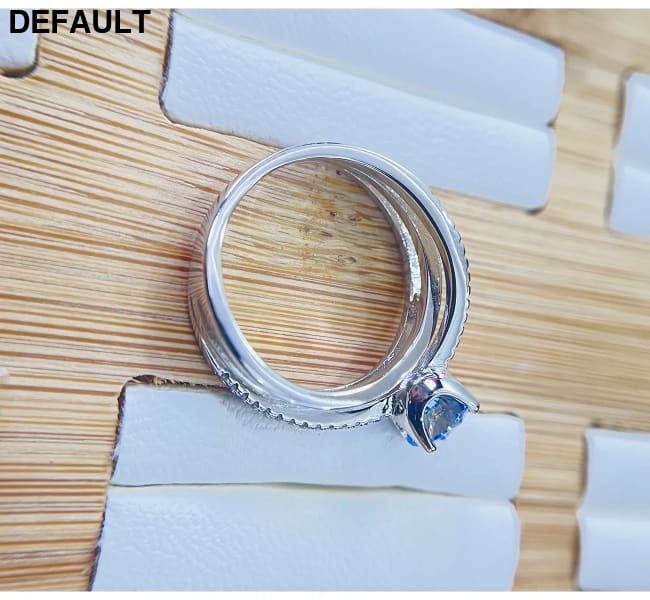 100% 18k Gold 1 Ct Bule Gemstone Diamond Rings Fine Jewelry for Women Luxury Gift Wedding Promise Engagement Best