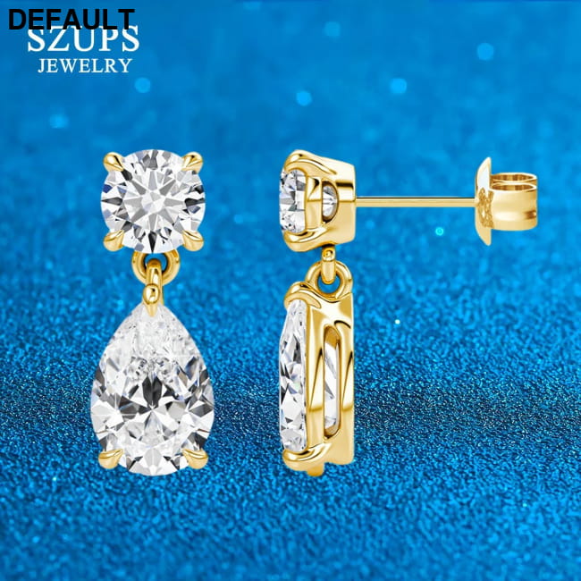 Real Moissanite Earrings and Women Lab Diamond Jewelry in 925 Silver Sterling