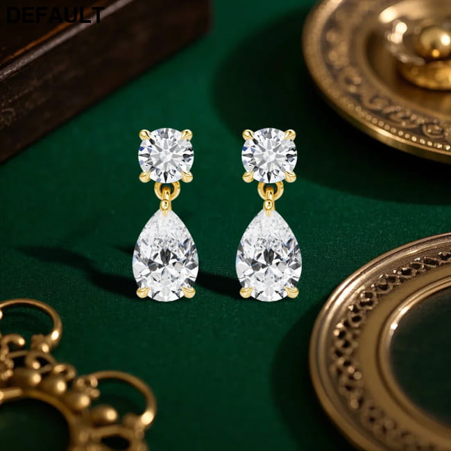 Real Moissanite Earrings and Women Lab Diamond Jewelry in 925 Silver Sterling