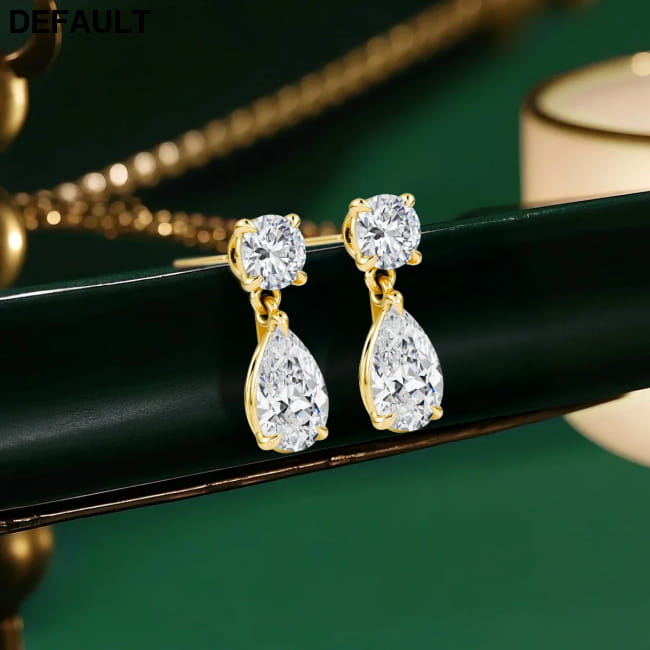 Real Moissanite Earrings and Women Lab Diamond Jewelry in 925 Silver Sterling