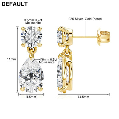 100% Real Moissanite Dangling Earrings For Women Lab Diamond Eardrop 925 Sterling Silver Jewelry Girl Valentine’s Day