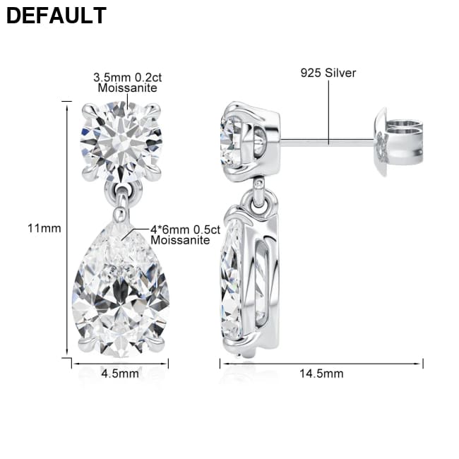 100% Real Moissanite Dangling Earrings For Women Lab Diamond Eardrop 925 Sterling Silver Jewelry Girl Valentine’s Day