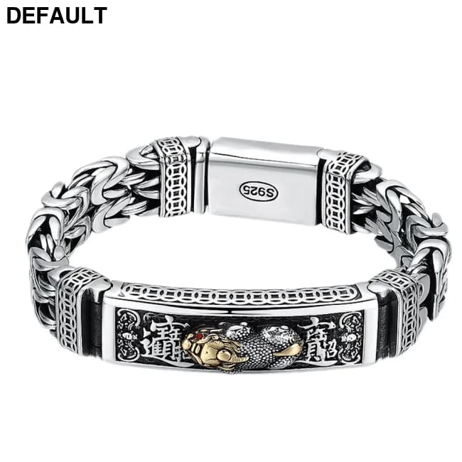 100% Real Solid S925 Silver Retro Hipster Men’s Bracelet Creative Personality Hand Jewelry Diamond Pestle Peace Pattern