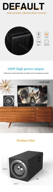 100W Wooden Desktop Passive Heavy Duty Subwoofer 6.5 Inch Horn Caixa De Som Need To Match Home Amp Or Powered Speakers