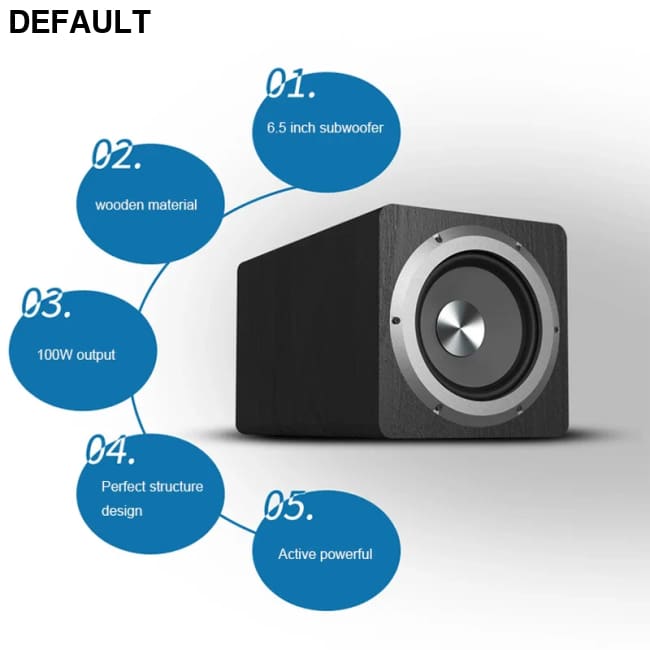 100W Wooden Desktop Passive Heavy Duty Subwoofer 6.5 Inch Horn Caixa De Som Need To Match Home Amp Or Powered Speakers