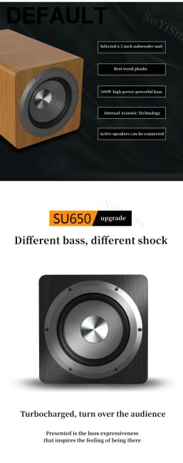 100W Wooden Desktop Passive Heavy Duty Subwoofer 6.5 Inch Horn Caixa De Som Need To Match Home Amp Or Powered Speakers