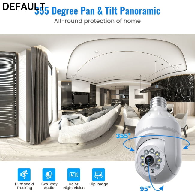 1080P Bulb Security Camera with Human Detection and Smart Home Support White & Garden