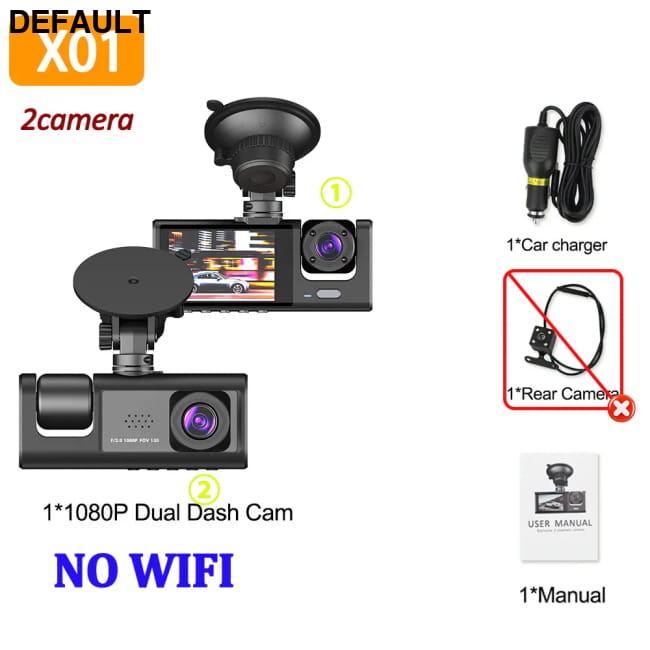1080p Car DVR Vehicle Recorder Video with Rear Camera Night Vision 2 no card Cameras Dash