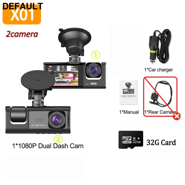 1080P Car Dvr 2/3 Camra Dash Cam for Cars Camera Vehicle Recorder Video Front Optional Rear Night Vision Dashcam 2