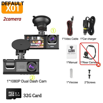 1080P Car Dvr 2/3 Camra Dash Cam for Cars Camera Vehicle Recorder Video Front Optional Rear Night Vision Dashcam 3