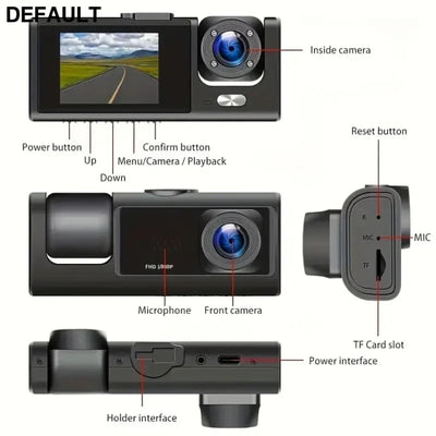 1080P Car Dvr 2/3 Camra Dash Cam for Cars Camera Vehicle Recorder Video Front Optional Rear Night Vision Dashcam DVR