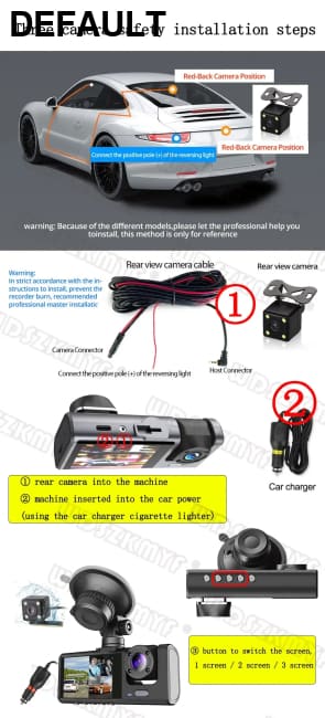 1080P Car Dvr 2/3 Camra Dash Cam for Cars Camera Vehicle Recorder Video Front Optional Rear Night Vision Dashcam DVR