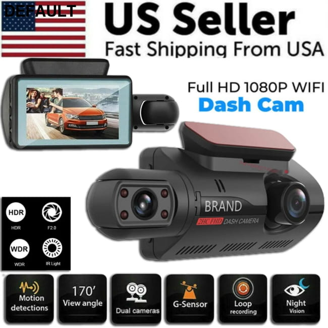 1080P Dual Lens Car DVR Dash Cam Video Recorder G-Sensor Cameras