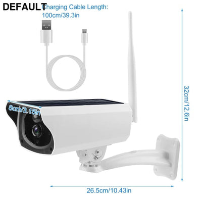 1080P Solar WiFi Camera White Home Security