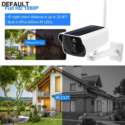 1080P Solar WiFi Camera White Home Security
