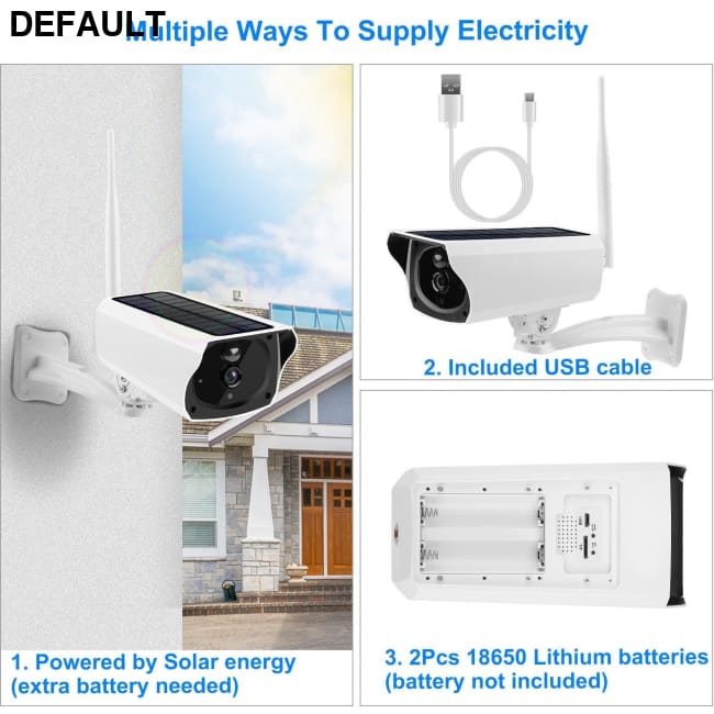 1080P Solar WiFi Camera White Home Security