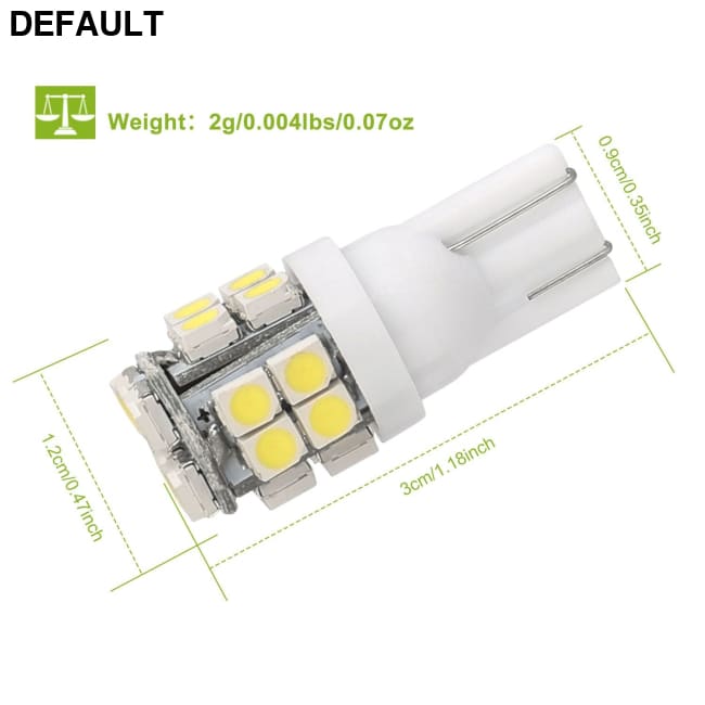 10Pcs 12V T10 LED Light Bulb Wedge Base Interior Dome Map Lights License Plate Trunk Side White Car Accessories