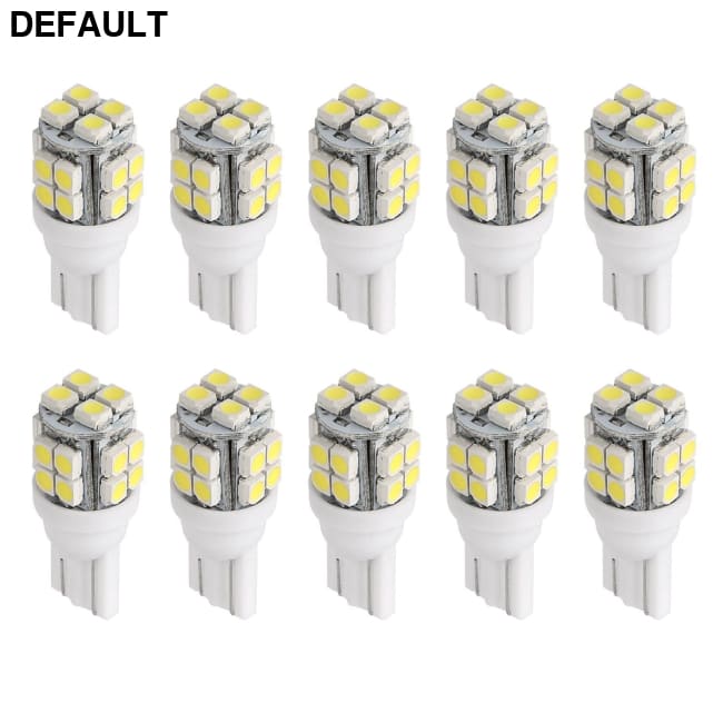 10Pcs 12V T10 LED Light Bulb Wedge Base Interior Dome Map Lights License Plate Trunk Side White Car Accessories