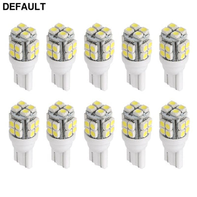10Pcs 12V T10 LED Light Bulb Wedge Base Interior Dome Map Lights License Plate Trunk Side White Car Accessories