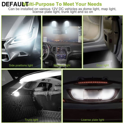 10Pcs 12V T10 LED Light Bulb Wedge Base Interior Dome Map Lights License Plate Trunk Side White Car Accessories