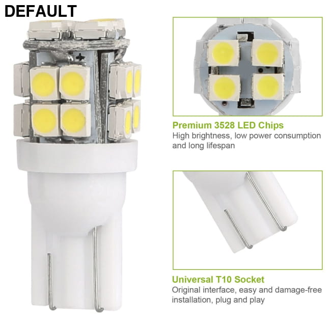 10Pcs 12V T10 LED Light Bulb Wedge Base Interior Dome Map White Car Accessories Electronics