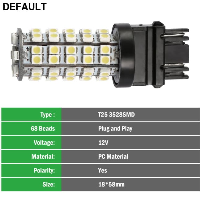 10Pcs/Kit LED Car Light Bulbs 760lm T25 3528SMD 6000K Pure White Auto Lamps Replacement Black Accessories Motor Vehicle