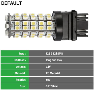 10Pcs/Kit LED Car Light Bulbs 760lm T25 3528SMD 6000K Pure White Auto Lamps Replacement Black Accessories Motor Vehicle
