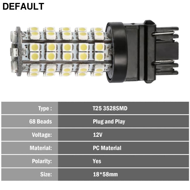 10Pcs/Kit LED Car Light Bulbs 760lm T25 3528SMD 6000K Pure White Auto Lamps Replacement Black Accessories Motor Vehicle