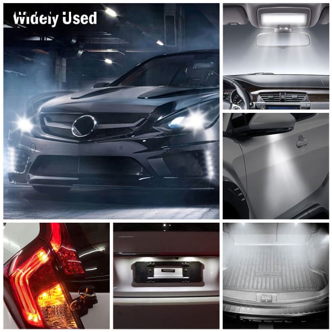 10Pcs/Kit LED Car Light Bulbs 760lm T25 3528SMD 6000K Pure White Auto Lamps Replacement Black Accessories Motor Vehicle