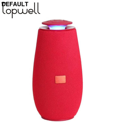 10W 360 degree stereo sound speaker tws pairing with power bank FM radio disco light wireless for home party Red Mini
