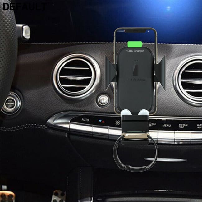 10W Wireless Car Charger Automatic Clamping Fast Charging Phone Holder Mount in For iPhone XS XR AirPods Apple Watch 1