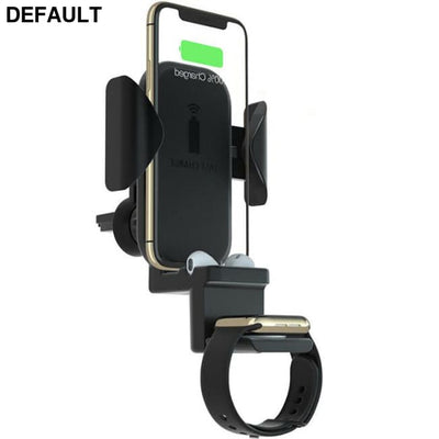 10W Wireless Car Charger Automatic Clamping Fast Charging Phone Holder Mount in For iPhone XS XR AirPods Apple Watch 1