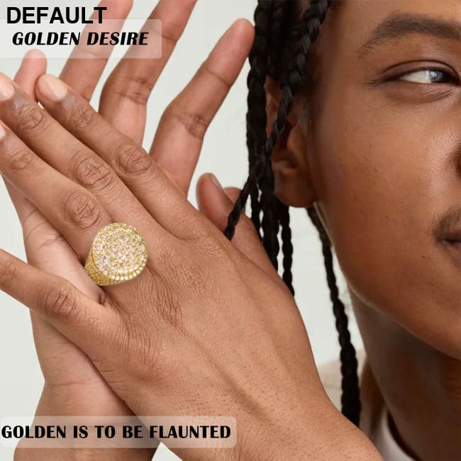 11.9 CTW Hip Hop Statement Moissanite Diamond Ring for Men 18K Gold Plated S925 Sterling Silver with Bold Urban Luxury